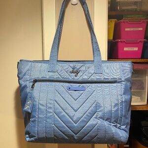 Lug Paddle tote and Crossbody bag in Marina Blue